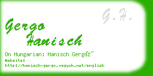 gergo hanisch business card